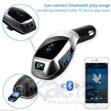 OkaeYa X5 Wireless Bluetooth Car Charger Kit with USB SD Card Reader Compatiable
